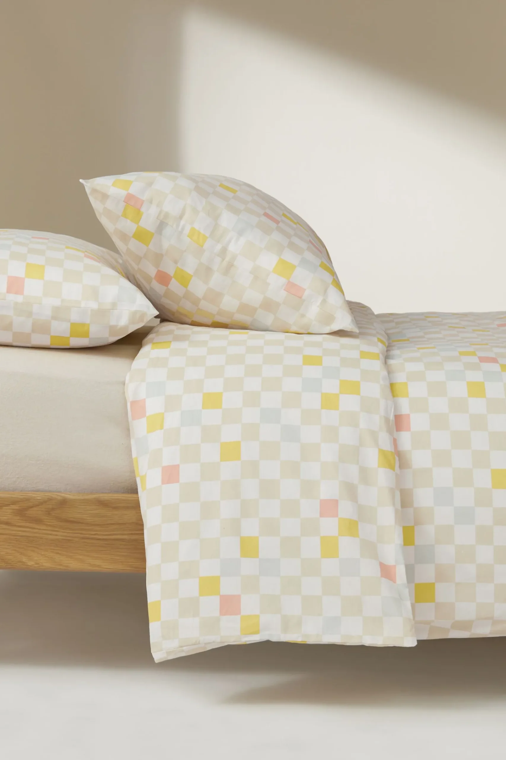 100% Cotton 180 Thread Count Checker Duvet Cover and Pillowcase Set*MADE.COM Clearance