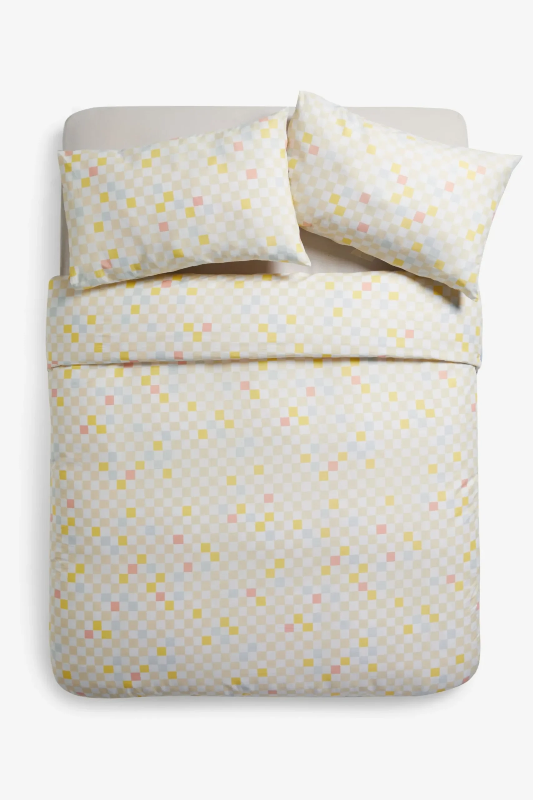100% Cotton 180 Thread Count Checker Duvet Cover and Pillowcase Set*MADE.COM Clearance