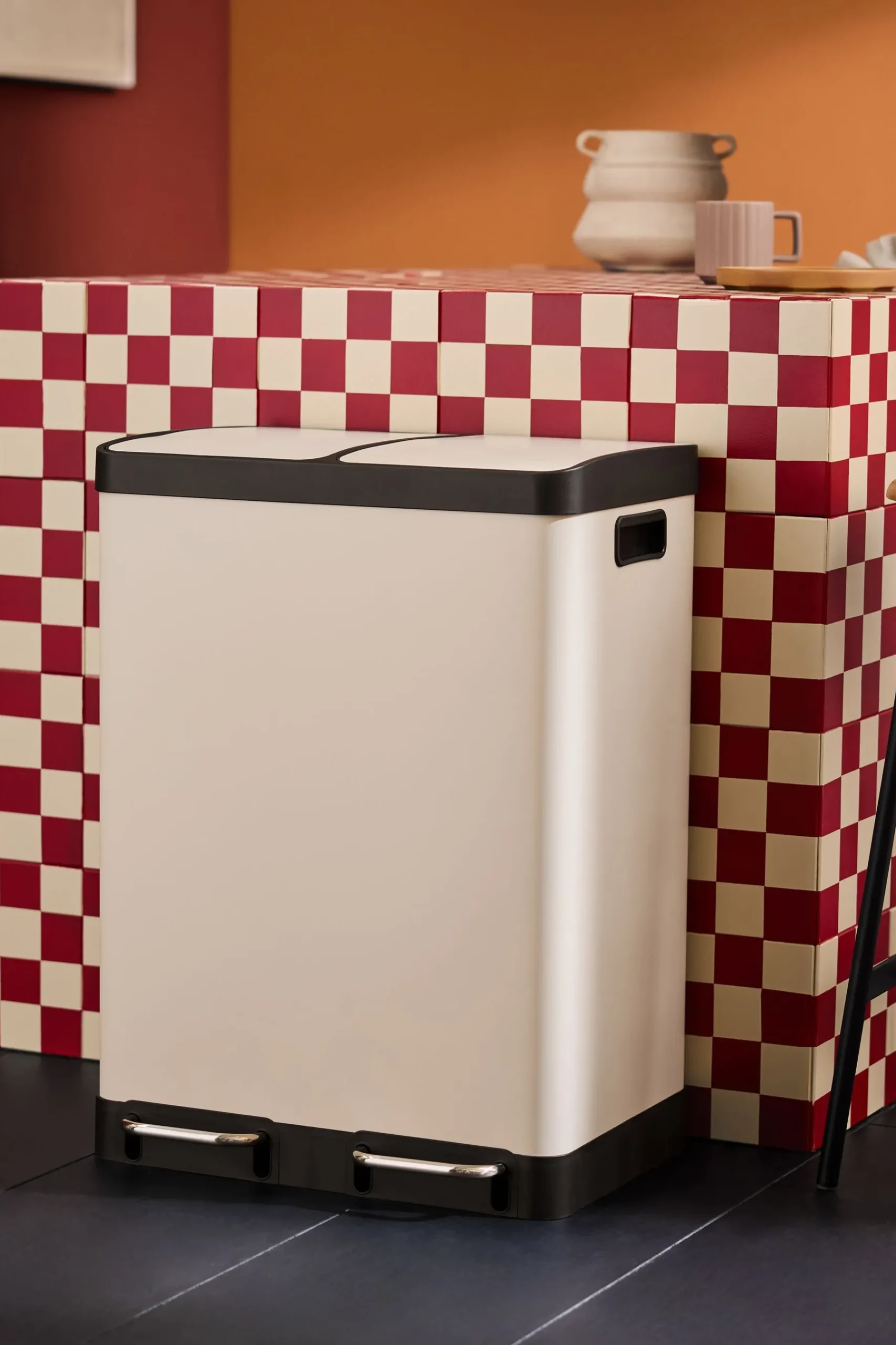 2 Section Recycling and Waste Colter Bin*MADE.COM Sale