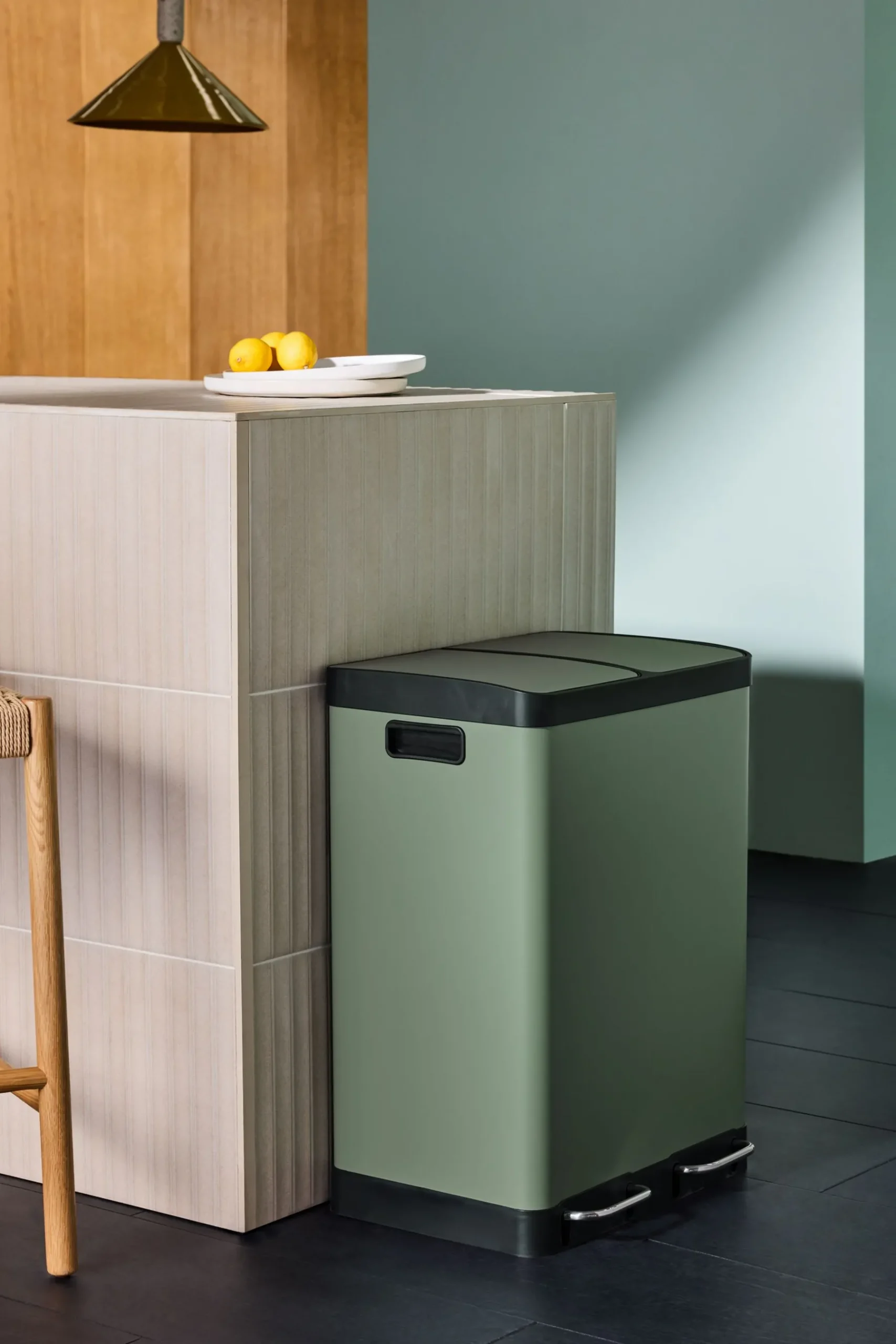 2 Section Recycling and Waste Colter Bin*MADE.COM Sale