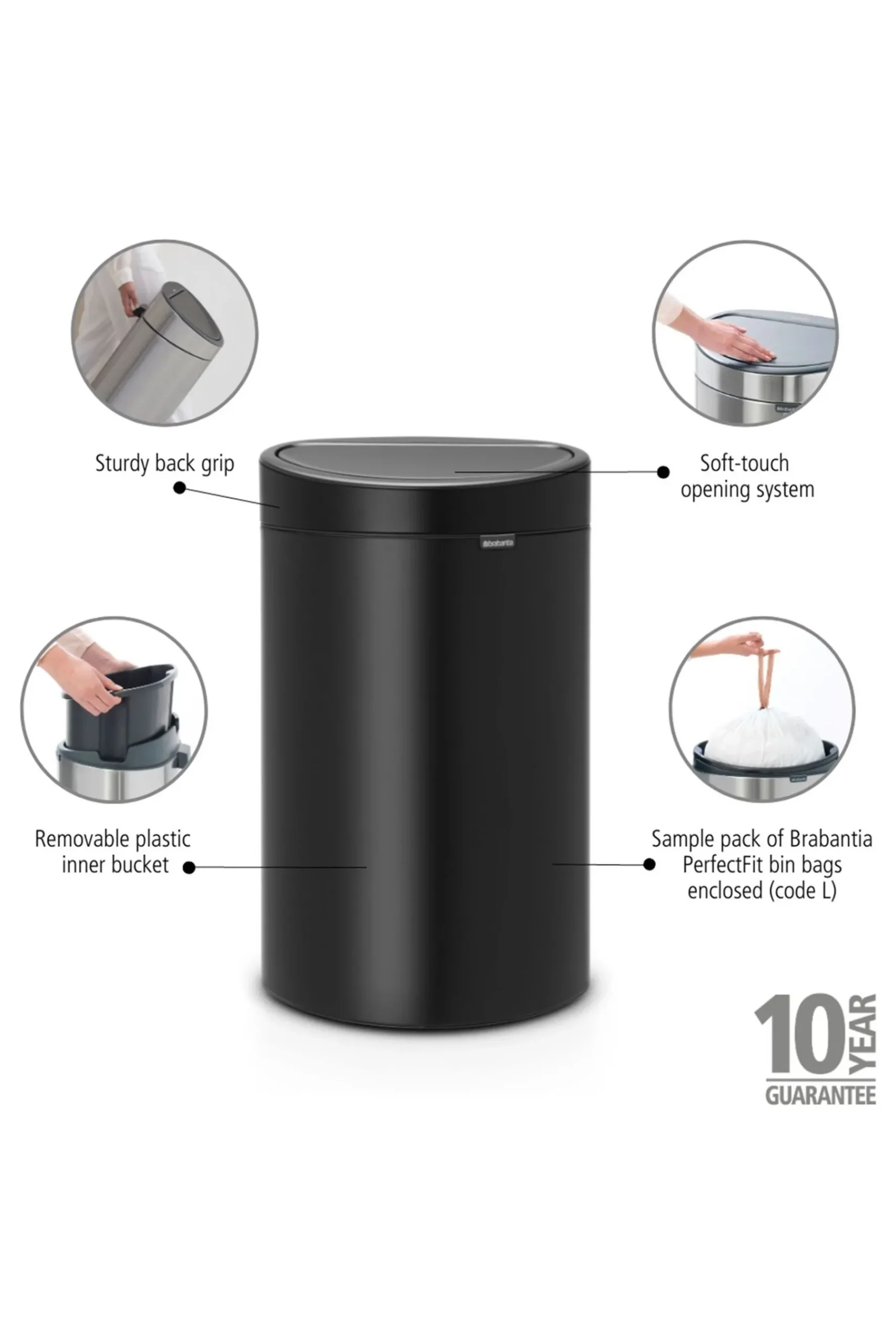 New 40L Touch Bin*Brabantia Discount