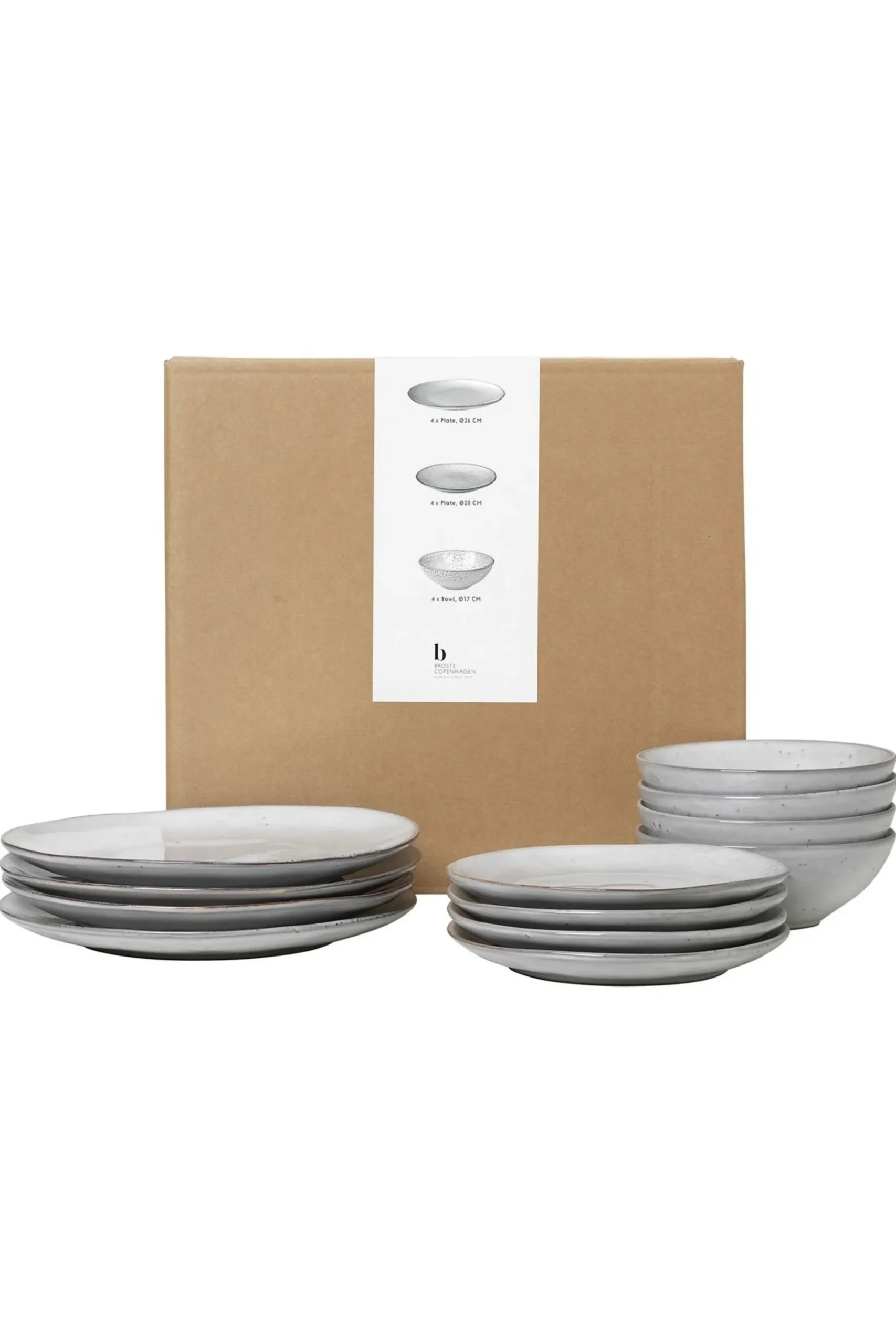 12 Piece Nordic Dinnerware Set*Broste Copenhagen Clearance