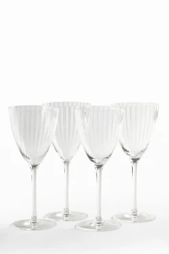 Set of 4 Fluted Wine Glasses*Jasper Conran London Flash Sale