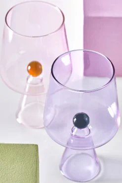 Set of 2 Ball Detail Wine Glasses*Novogratz Best