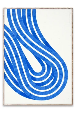 Entropy Blue 02 Framed Wall Art Print in Natural Oak Frame*Paper Collective Clearance