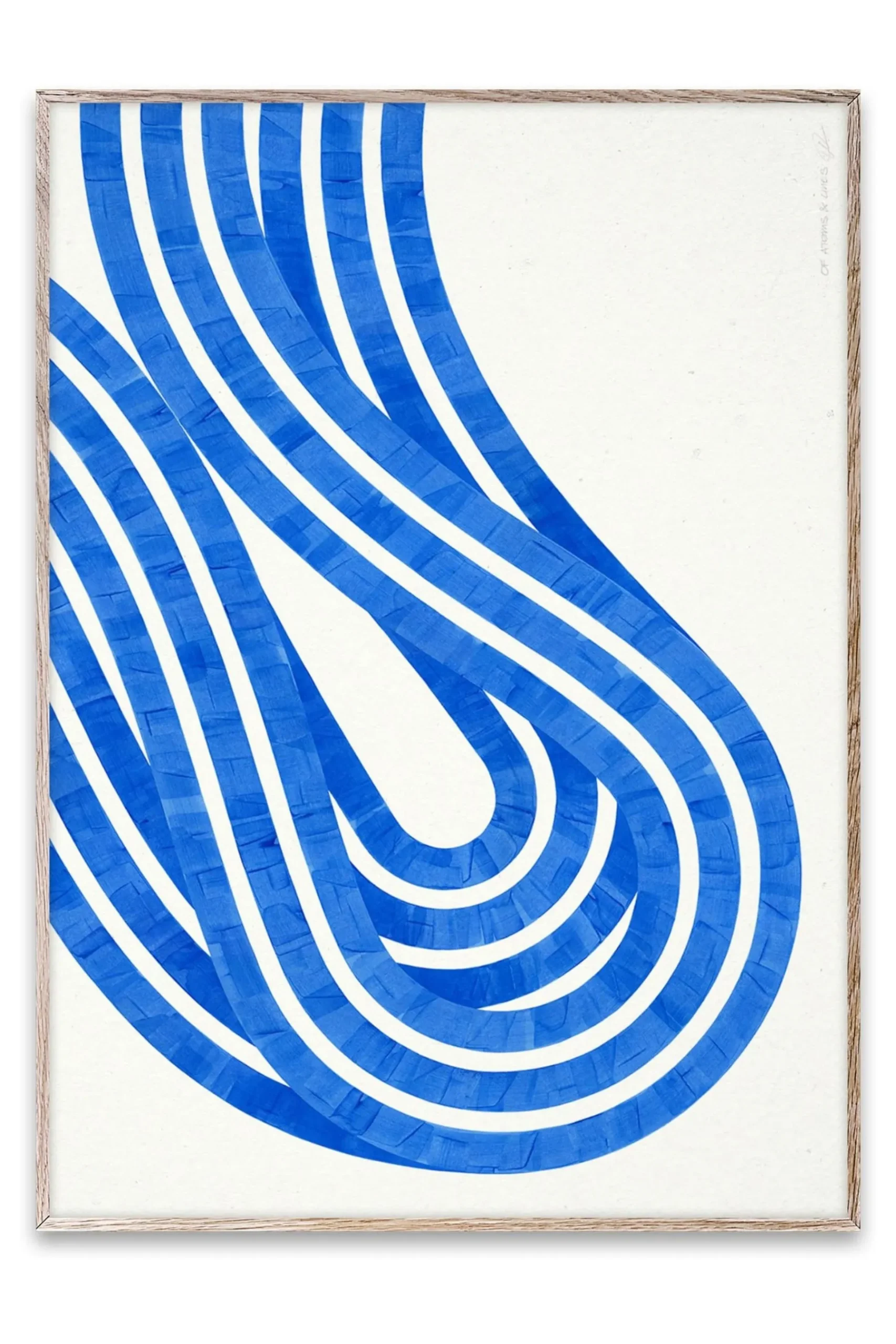 Entropy Blue 02 Framed Wall Art Print in Natural Oak Frame*Paper Collective Clearance