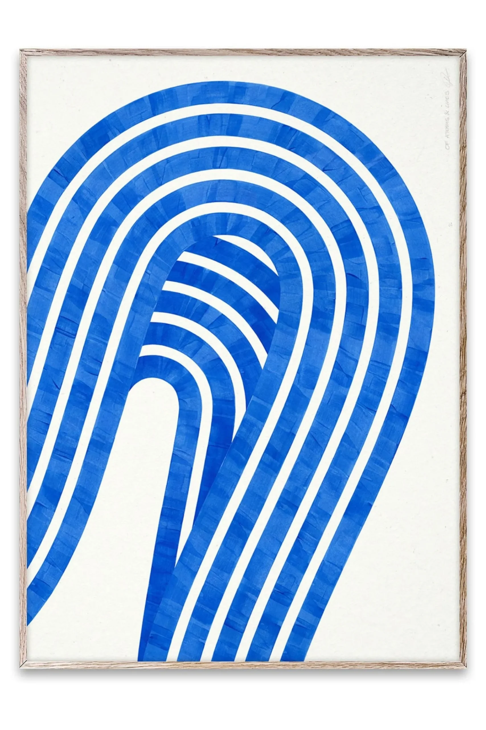 Entropy Blue 01 Framed Wall Art Print in Natural Oak Frame*Paper Collective Fashion