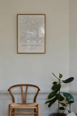 Flores Nocturnas 01 Framed Wall Art Print in Natural Oak Frame*Paper Collective Store