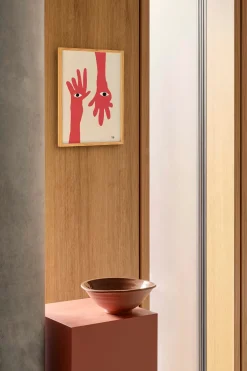Hamsa Hands Framed Wall Art Print in Natural Oak Frame*Paper Collective Cheap