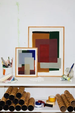 Layers 01 Framed Wall Art Print in Natural Oak Frame*Paper Collective Cheap