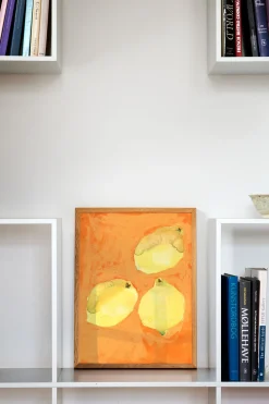 Lemons Framed Wall Art Print in Natural Oak Frame*Paper Collective Outlet