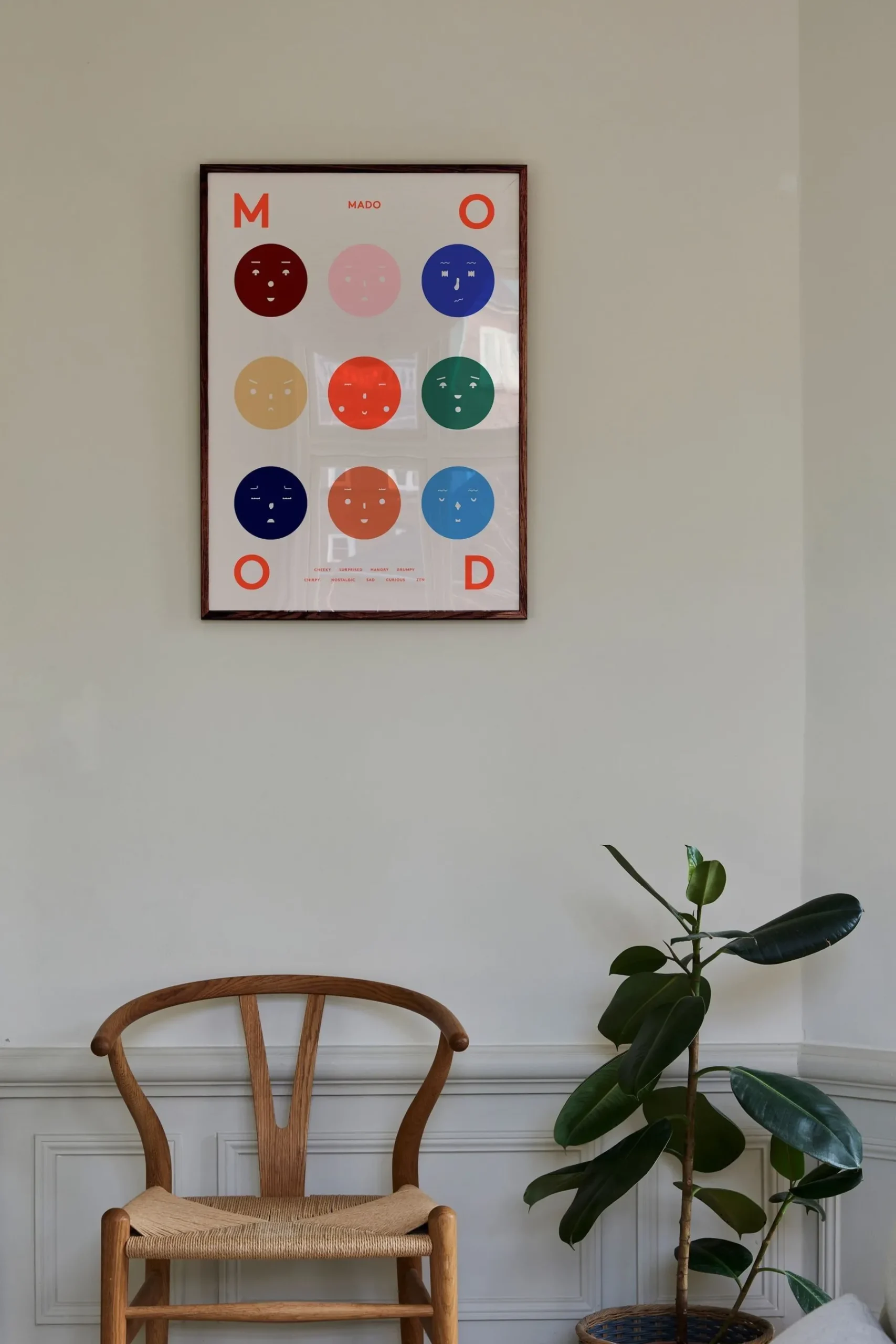 Nine Moods Framed Wall Art Print in Dark Oak Frame*Paper Collective Clearance