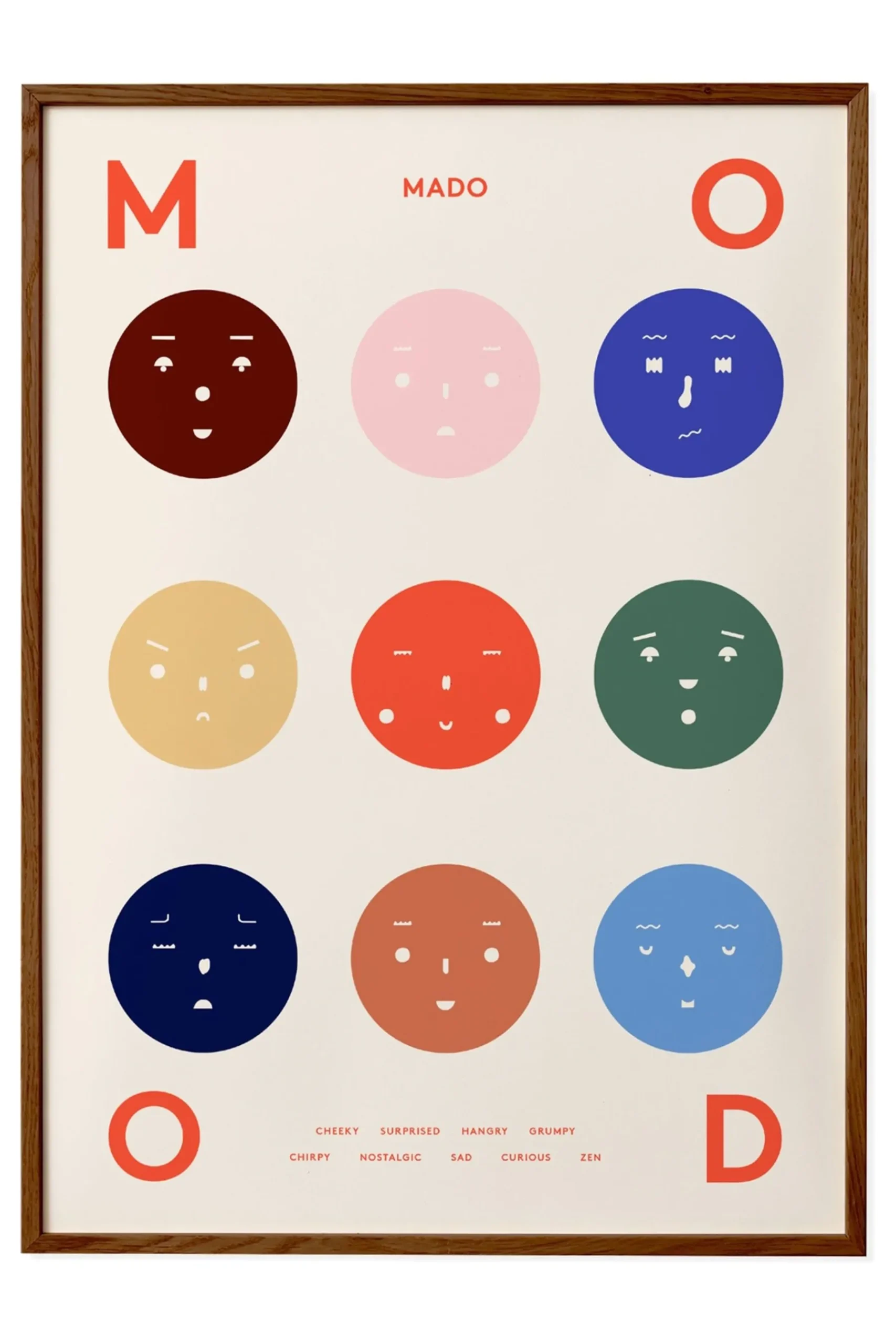 Nine Moods Framed Wall Art Print in Dark Oak Frame*Paper Collective Clearance