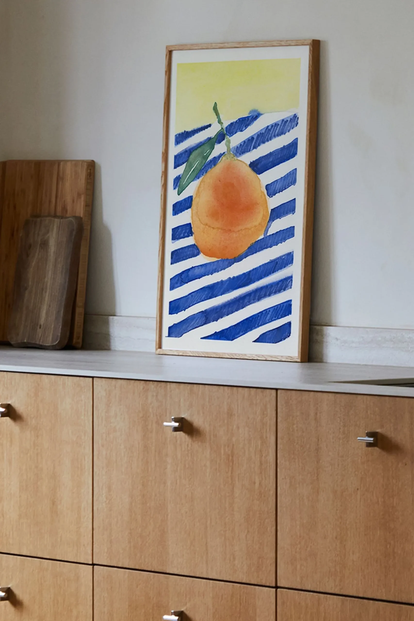 Orange Framed Wall Art Print in Naural Oak Frame*Paper Collective Best Sale