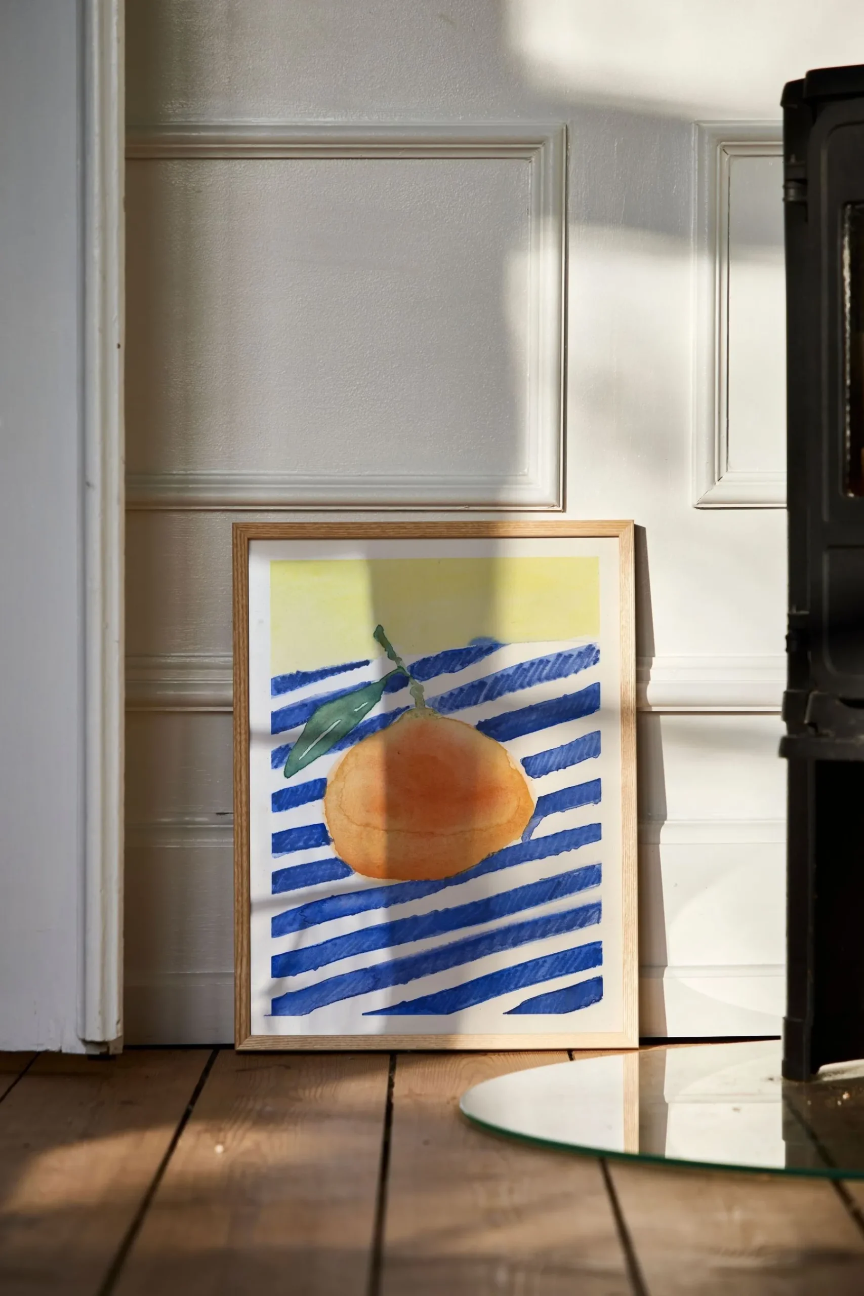 Orange Framed Wall Art Print in Naural Oak Frame*Paper Collective Best Sale