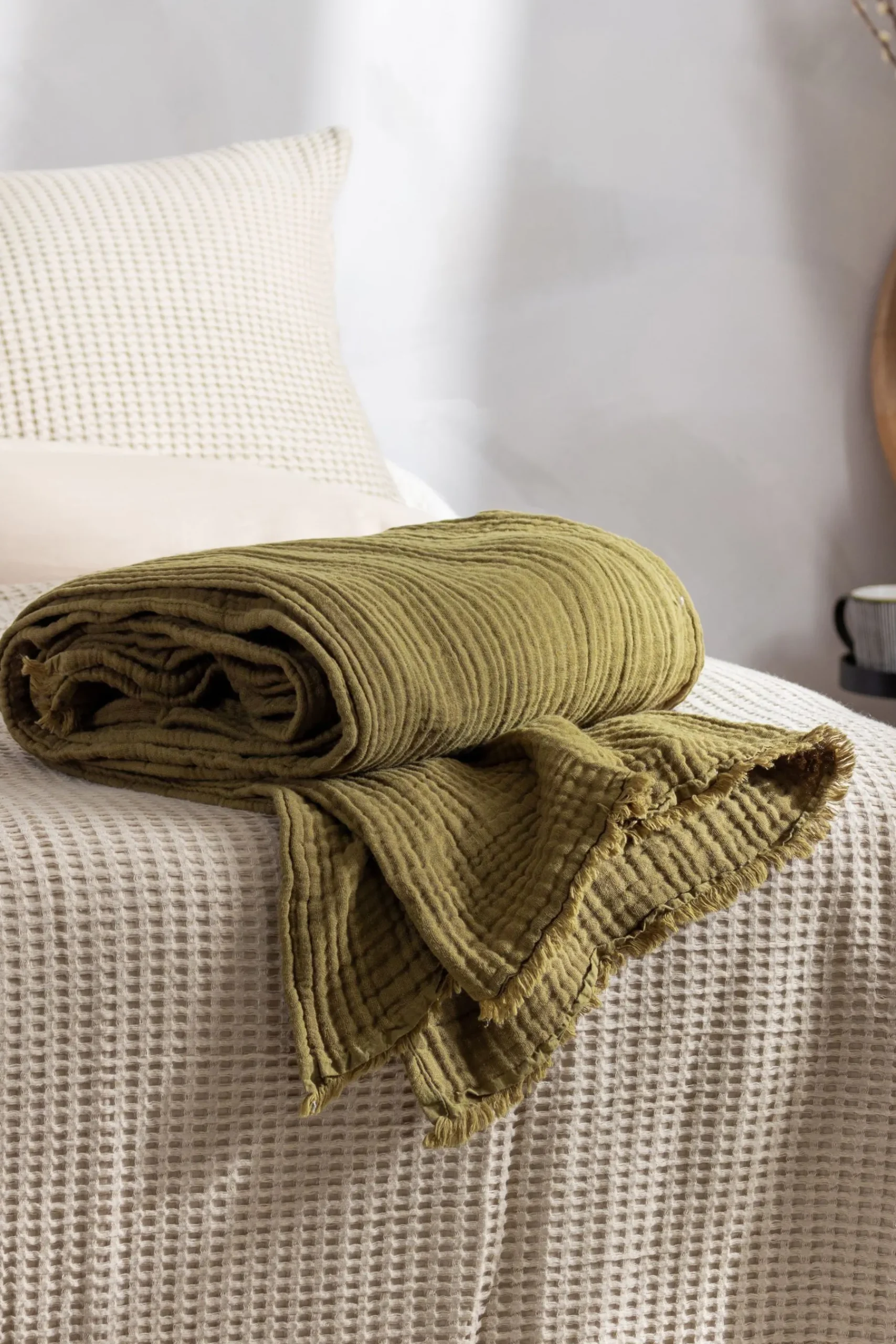 Lark 4 Layer Muslin Crinkle 100% Cotton Throw*Yard Clearance
