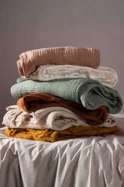 Lark 4 Layer Muslin Crinkle 100% Cotton Throw*Yard Clearance