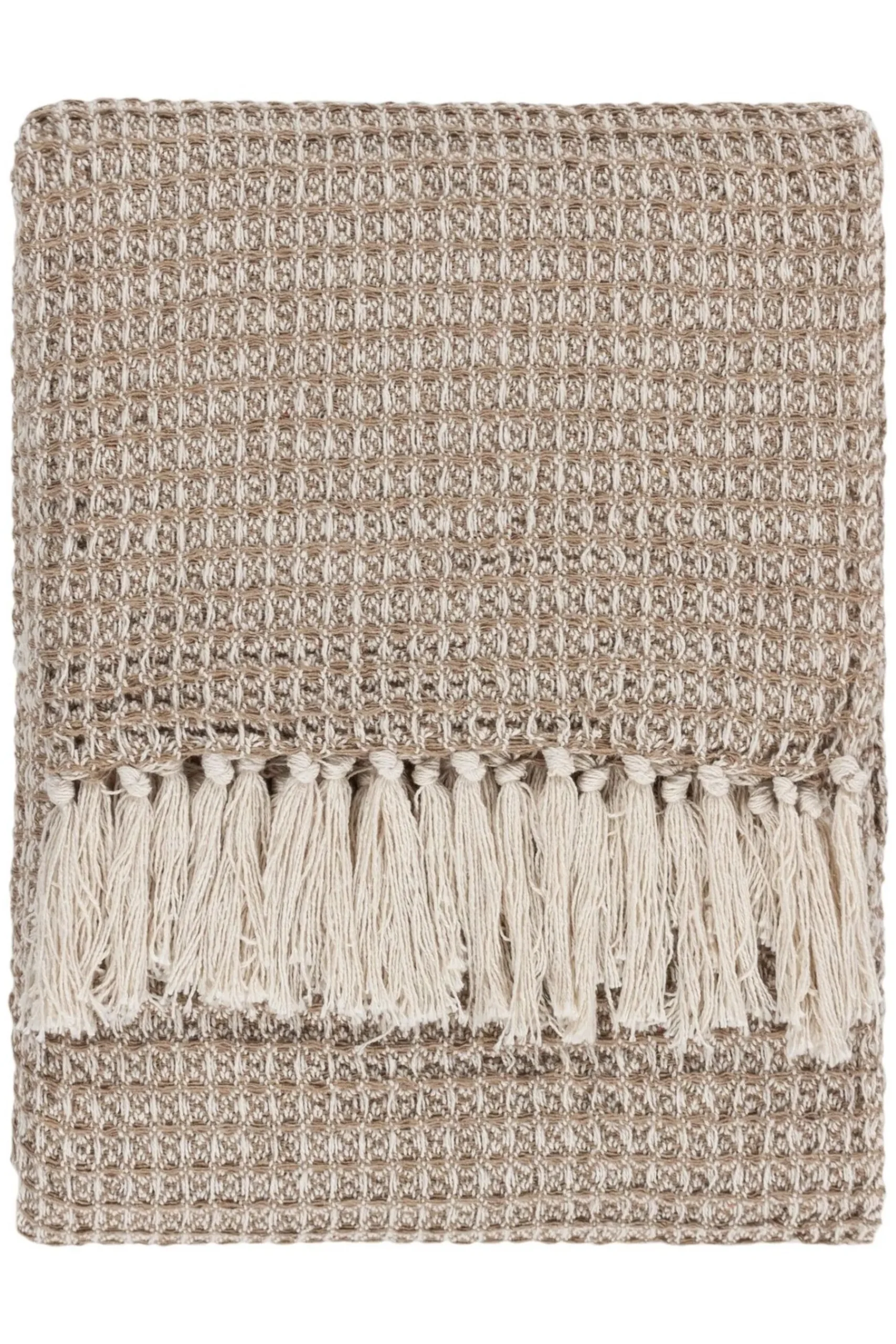Lorne Waffle Fringed 100% Cotton Throw*Yard Outlet